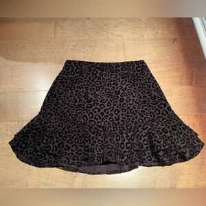 Design Lab size large leopard print ruffle mini skirt